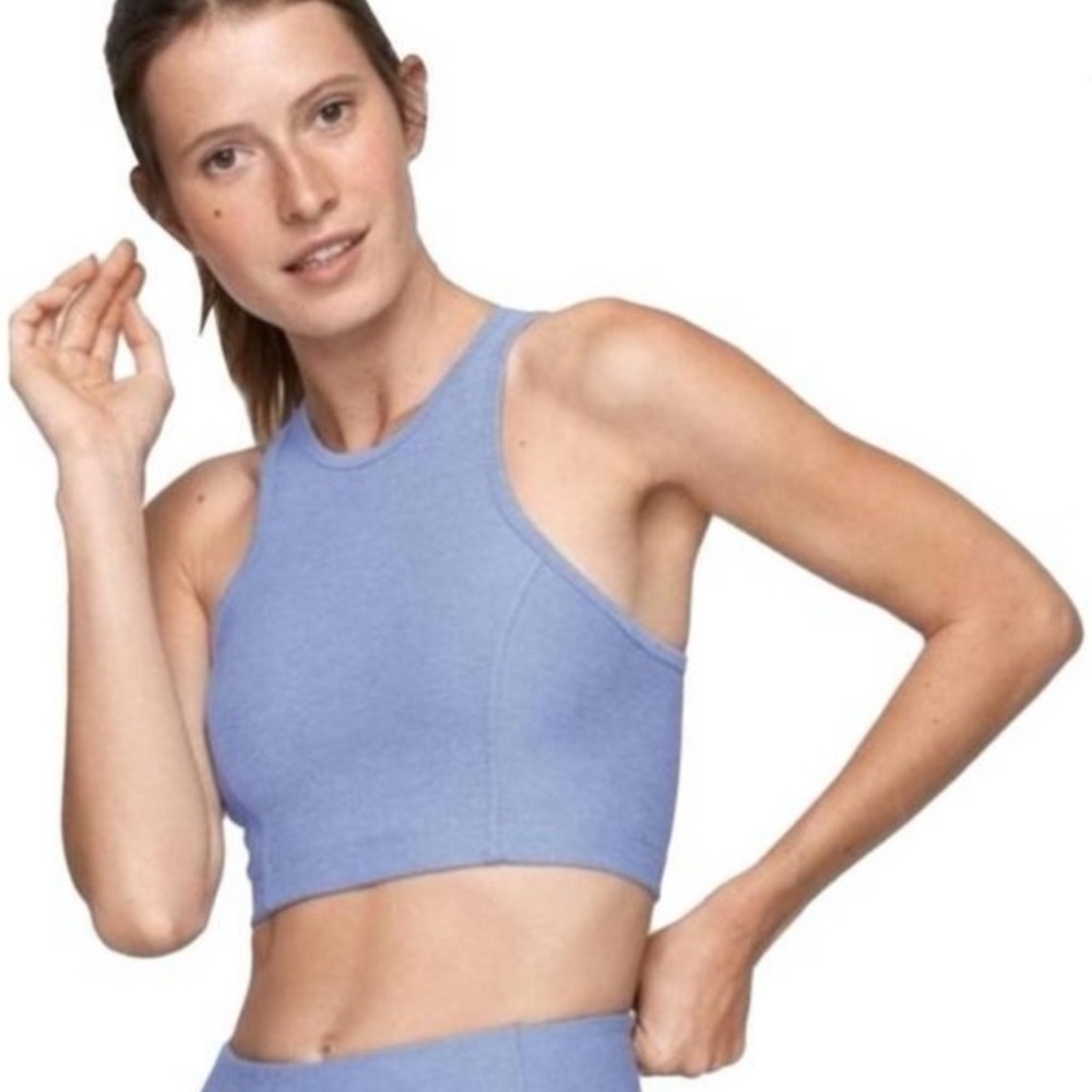 Outdoor Voices Athena Crop Top Lilac Blue Color Size Medium